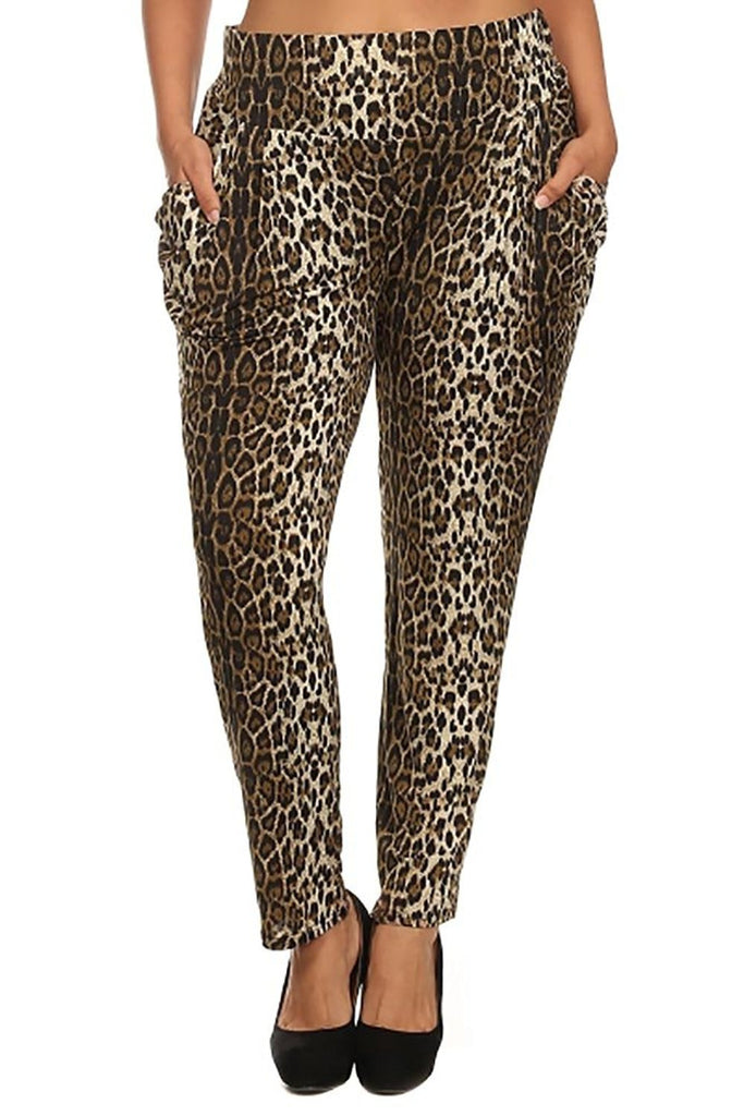 Leopard Print Pants Plus Woman  Leopard Print Pants Plus Size