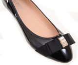 Jewel Black Patent-Trim Cadence Ballet Women's Flat