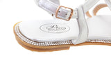 Sparkly Rhinestone Wedding Bridal Thong Flat Slingback Sandal SILVER