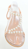 Pearls Jewels Wedding Formal Bridesmaid Flat Sandal