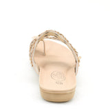 Flowers Toe-ring Wedge Slide Comfort Thick Sole Flat Sandals