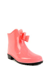 Mint or Pink Bow Detailed Rubber Wet Weather Wellies Ankle Rainboots ...