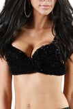 Sequin Beaded Detailed Underwire Dancer Costume Fashion Bra