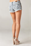 I HEART LA All Over Printed Frayed Distressed Denim Jean Fashion Shorts