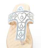  Heart Shimmering Platform Wedge Flip Flop Thong Sandal