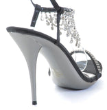 Cascading Rhinestone Evening Bridal Wedding High Heel Sandal Womens Shoes