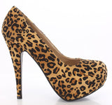 Classic Round Toe Faux Suede Platform Pump Women's Heels