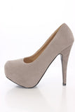 Classic Round Toe Faux Suede Platform Pump Women's Heels