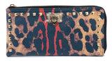 Ely Pebbled Leopard Print Wristlet