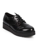 Womens Leatherette Round Toe Wing Tip Rockabilly Brogue Creeper