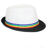 Rainbow Stripe Gay Pride Hat Straw Fedora Unisex