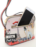 Red Hot Eiffel Tower Pin-up Girl Vegan Leather Crossbody Purse