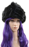  Super Furry Vegan Black or Ivory Vintage Style Pillbox Winter Hat