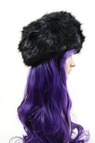  Super Furry Vegan Black or Ivory Vintage Style Pillbox Winter Hat