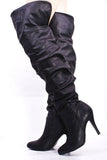 Pirate Ruched Fold Over Sexy Slouchy Boots Fourever Funky