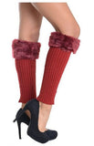 Fourever Funky Women's Solid Color Furry Faux Leg Warmer