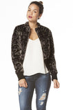  Super Furry Black Leopard Vegan Cropped Womens Fashion Jacket 