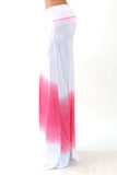 Pink White Ombre High Waist Fashion Maxi Skirt U.S.A Large