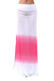 Pink White Ombre High Waist Fashion Maxi Skirt U.S.A Large