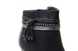 Suede Anklet Tassel Western Chunky Heeled Ankle Boots