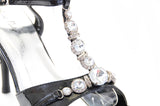  Chunky Jeweled Bling Crystals Formal Black Platform Sandals