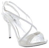 Chiffon Glitter Rhinestone Open Toe Stiletto Sandal Women's