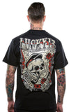  Lucky 13 Whiskey and Tears Skull Design Short Sleeve Mens T-shirt