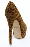 Cheetah Classic Stilleto Faux Suede Hidden Platform Pumps