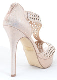  Jeweled Iridescent Glitter Open Toe Platform Party Heels Pump Sandals