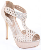  Jeweled Iridescent Glitter Open Toe Platform Party Heels Pump Sandals