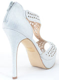  Jeweled Iridescent Glitter Open Toe Platform Party Heels Pump Sandals