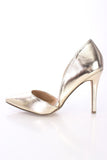 Champagne Gold Metallic Pointed Toe Single Sole D-Orsay Pumps