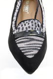  Zebra Dots Vegan Suede & Pony Hair Penny Loafer Women's Flats