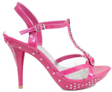  Flower Open Toe Rhinestone Strappy Stiletto High Heel Sandal Shoe