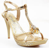  Flower Open Toe Rhinestone Strappy Stiletto High Heel Sandal Shoe