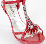  Flower Open Toe Rhinestone Strappy Stiletto High Heel Sandal Shoe