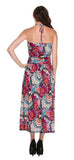 Multi Bright Swirl Abstract Printed Halter Tube Fashion Dress