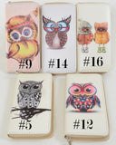 Owls Owls Owls! Colorful Cute Bi-Fold Vegan Leather Wallet