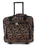  Large Leopard Fashion Print Rolling 17" Laptop Suitcase