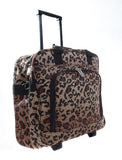  Large Leopard Fashion Print Rolling 17" Laptop Suitcase