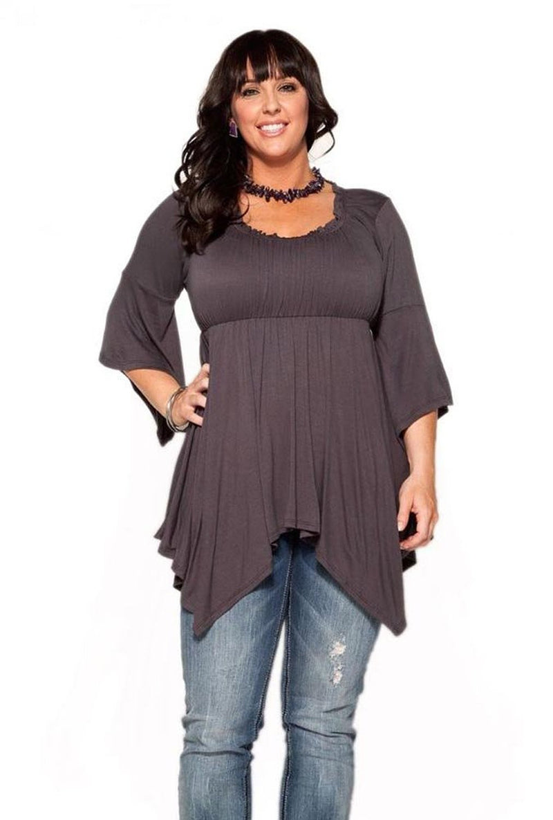 Womens Plus Size Asymmetric Wench Style Fashion Blouse