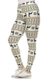 Plus Size Multi Print High Waist Holiday Fashion Leggings