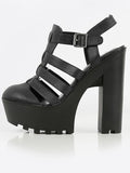 Funky Caged Lug Sole Women's Shoes Platform Heels