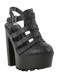 Funky Caged Lug Sole Women's Shoes Platform Heels