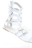  Gladiator Strappy Buckle Cuff Ankle Flats Vegan Sandal