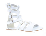  Gladiator Strappy Buckle Cuff Ankle Flats Vegan Sandal