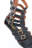  Gladiator Strappy Buckle Cuff Ankle Flats Vegan Sandal