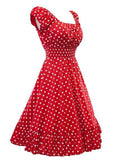 Retro 1950s Polka Dot Smock Swing Plus Size Fashion Dress