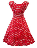 Retro 1950s Polka Dot Smock Swing Plus Size Fashion Dress