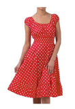 Retro 1950s Polka Dot Smock Swing Plus Size Fashion Dress